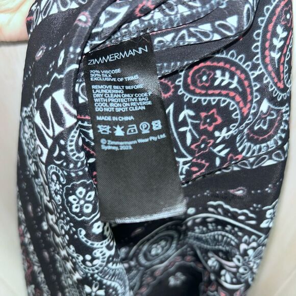 Zimmermann Matchmaker Utility Silk Dress in Black Bandana AU 1 - Picture 10 of 15